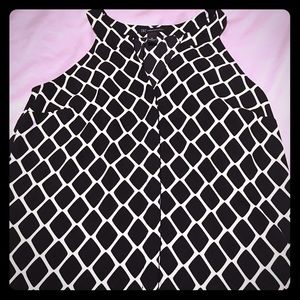 Black & cream/white tank top